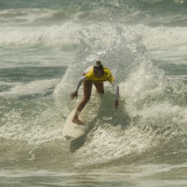Austraian surfer, Ellie Brooks, competing in the 2016 Supergirl Pro