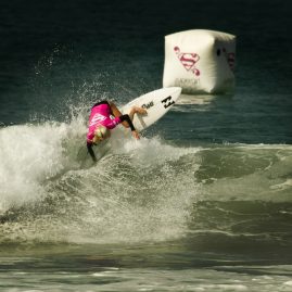 Laura Enever off the lip at the 2016 Supergirl Pro