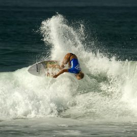 Paige Hareb gets upside down on a wave