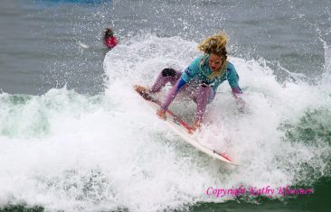 Laura Enever on top of the wave