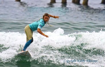 Close up of Paige Hareb on a wave