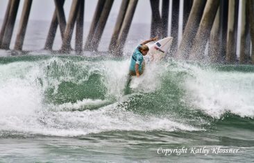 Paige Hareb off the lip on a wave