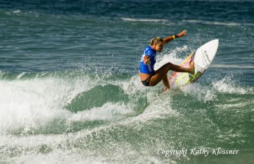 Paige Hareb surfing at the 2016 Supergirl Pro contest