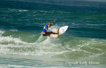 Paige Hareb slaps a wave in Oceanside