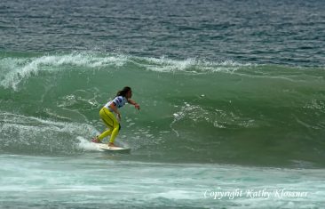 Alessa Quizon setting up on a wave