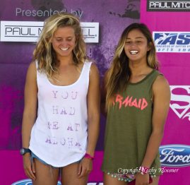 Alessa Quizon & Pauline Ado at the surf podium