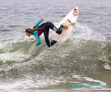Nikki Van Dijk Surfing in California