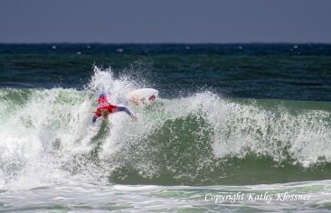 Lakey Peterson slashing a wave in San Diego