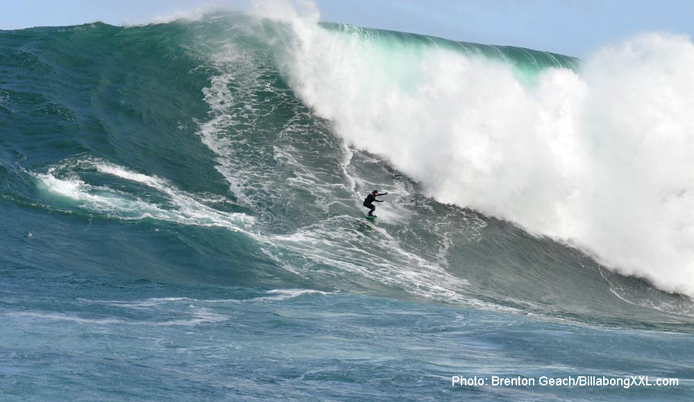 Maya Gabeira surfing a huge  wave