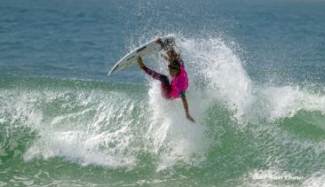 Courtney Conlogue getting air at Swatch Trestles Pro, CA 2017