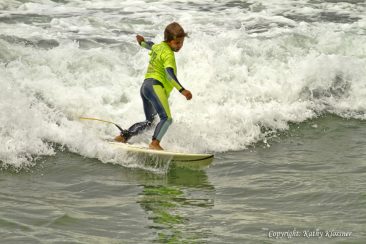 Young Surf Grom showing his surf style