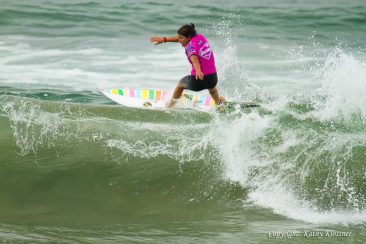 Silvana Lima surfing off the lip in Oceanside, CA