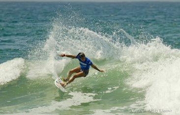 Silvana Lima surfing in her heat in Oceanside, CA