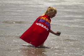 A little Super Girl at the Supergirl Pro 2017 Surf Contest