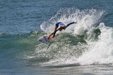 Bronte Macaulay surfing her heat at Trestles, Calif.