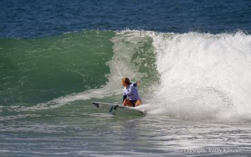 Bronte Macaulay surfing