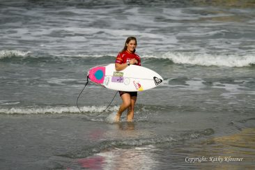 Caroline Marks finishes her surf heat in California