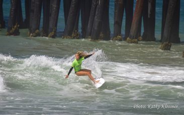 Samantha Sibley surfing