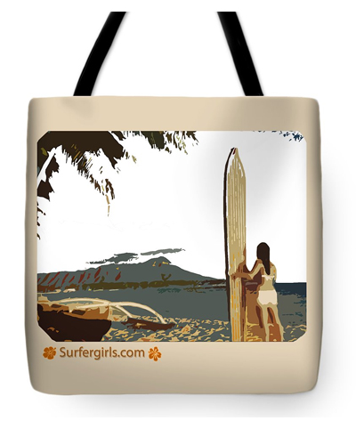 Surfer Girls Tote Bags & Pouches
