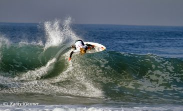 Caitlin Simmers surfing in Oceanside, CA